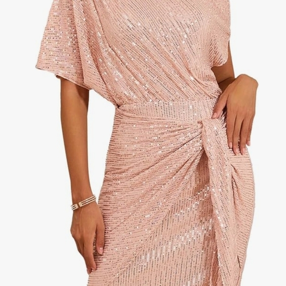 Grace Karin Dresses & Skirts - Grace Karin One Shoulder Pink Sequin Dress